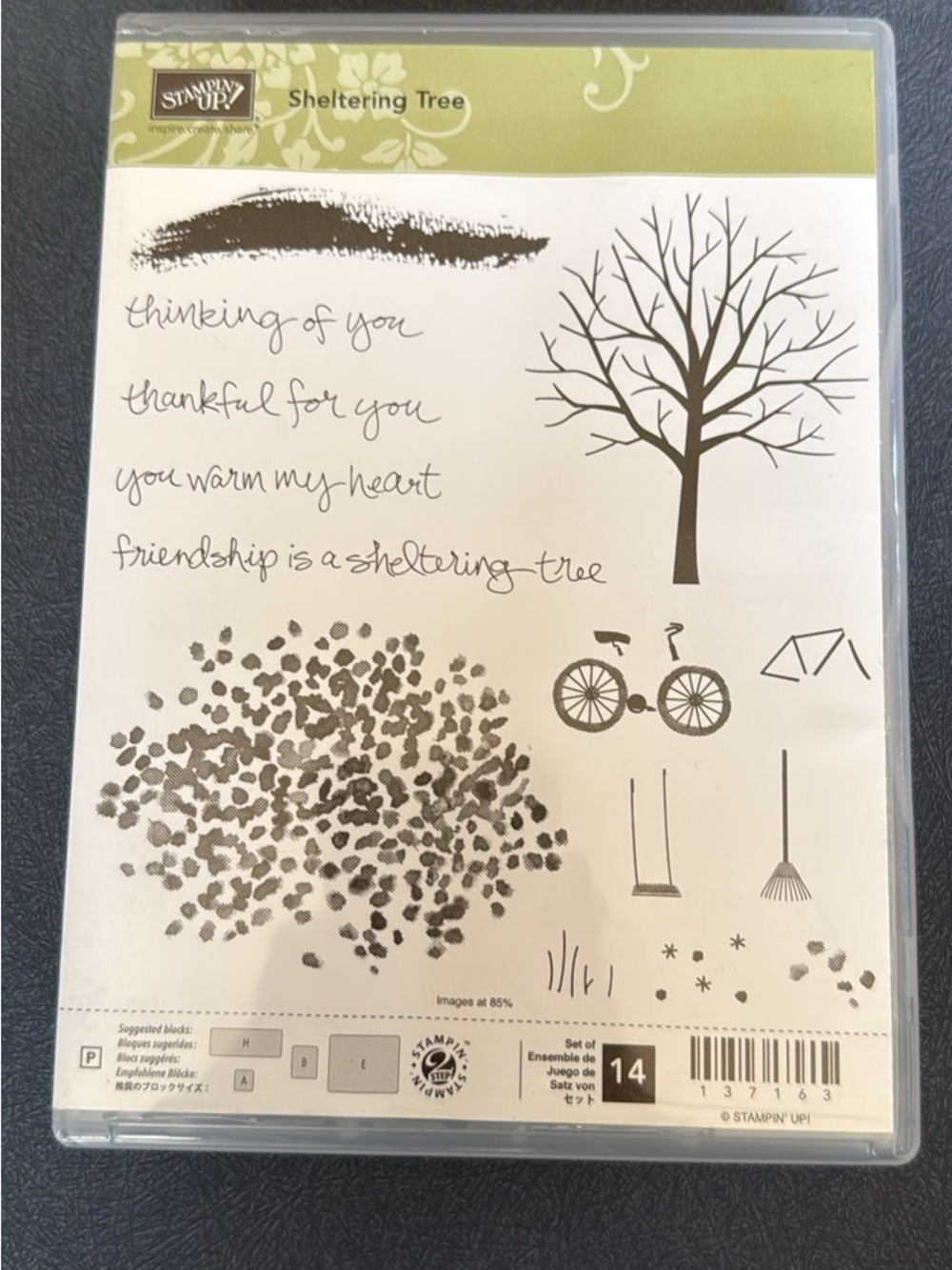 Stampin' Up! Sheltering Tree Clear Stamp Set — Brown and Black Accents